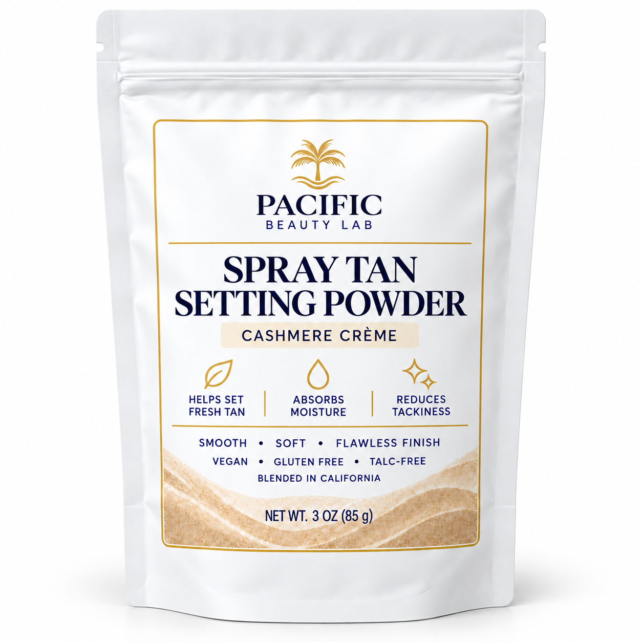 Pacific Beauty Lab Spray Tan Setting Powder – Cashmere Crème – 3 oz