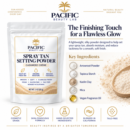 Pacific Beauty Lab Spray Tan Setting Powder – Cashmere Crème – 3 oz