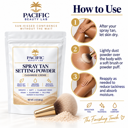 Pacific Beauty Lab Spray Tan Setting Powder – Cashmere Crème – 3 oz